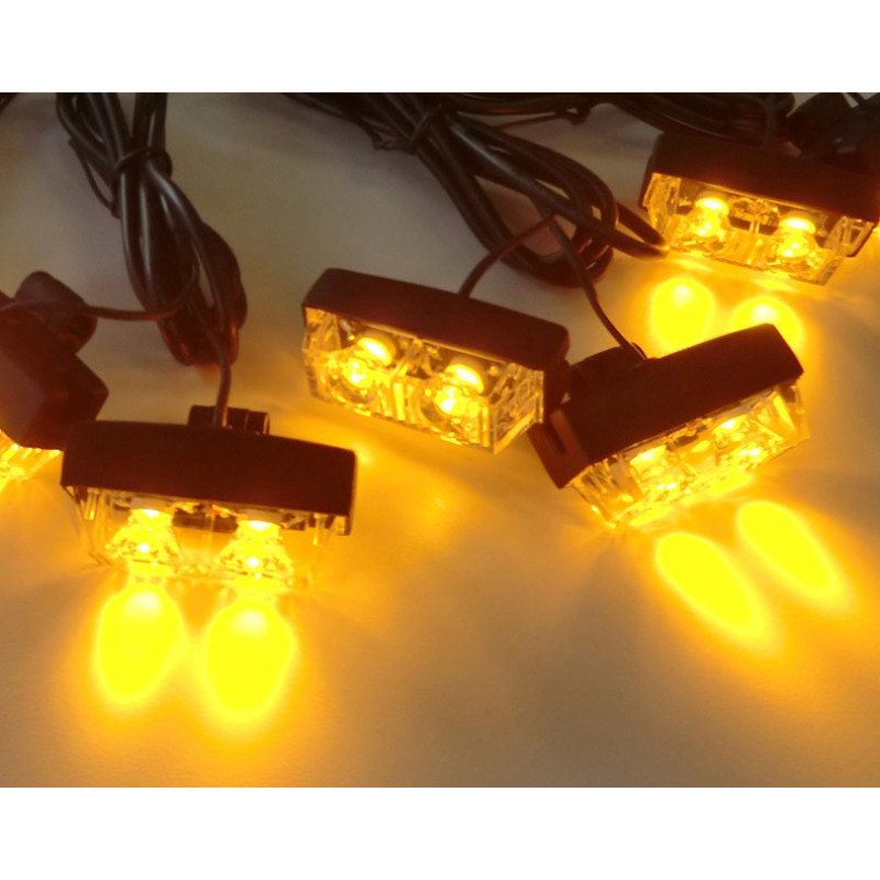 Blitzlys orange med 8 lamper + fjernbetjening