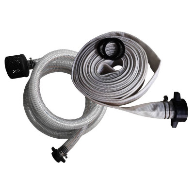 Güde 1½" Benzin vandpumpe med sugeslange + brandslange
