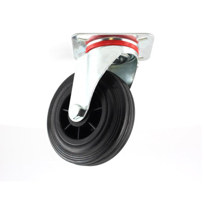 Transporthjul Ø160 mm hård gummi med drejefod