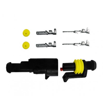 Vandtæt stik - 12-24 volt - 1-polet