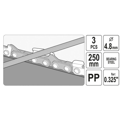 Kædesavsfil - 4,8 mm - sæt med filelære