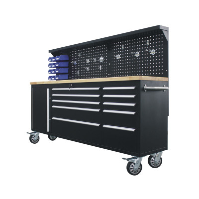 Værkstedsvogn + arbejdsbord 215 cm
