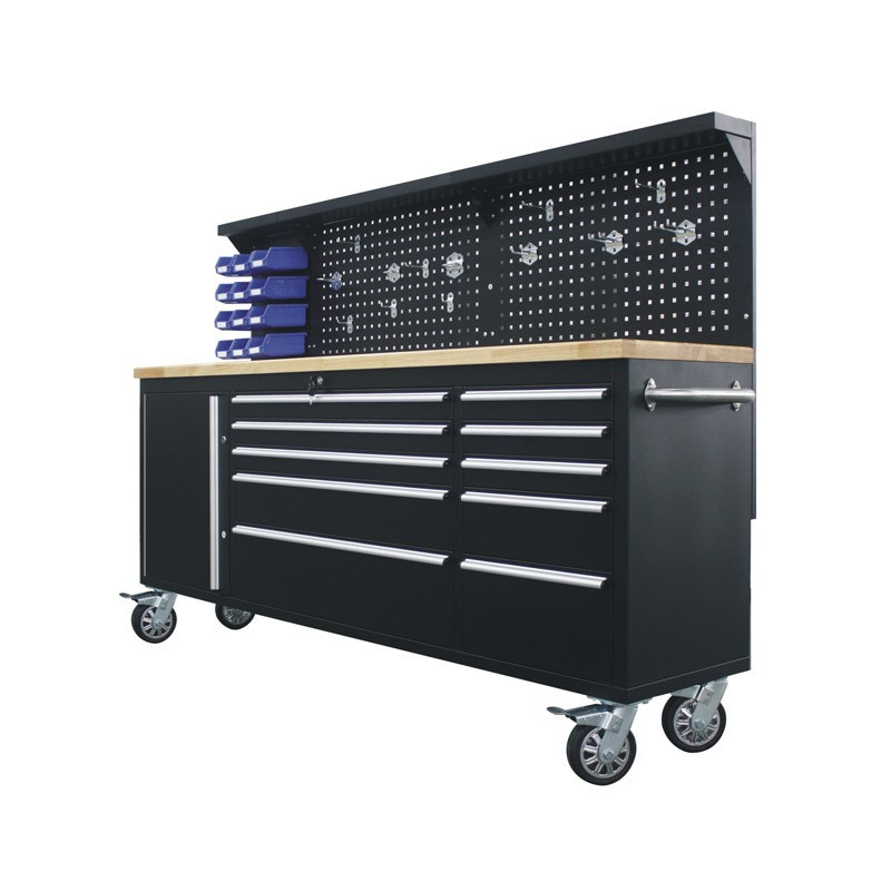 Værkstedsvogn + arbejdsbord 215 cm