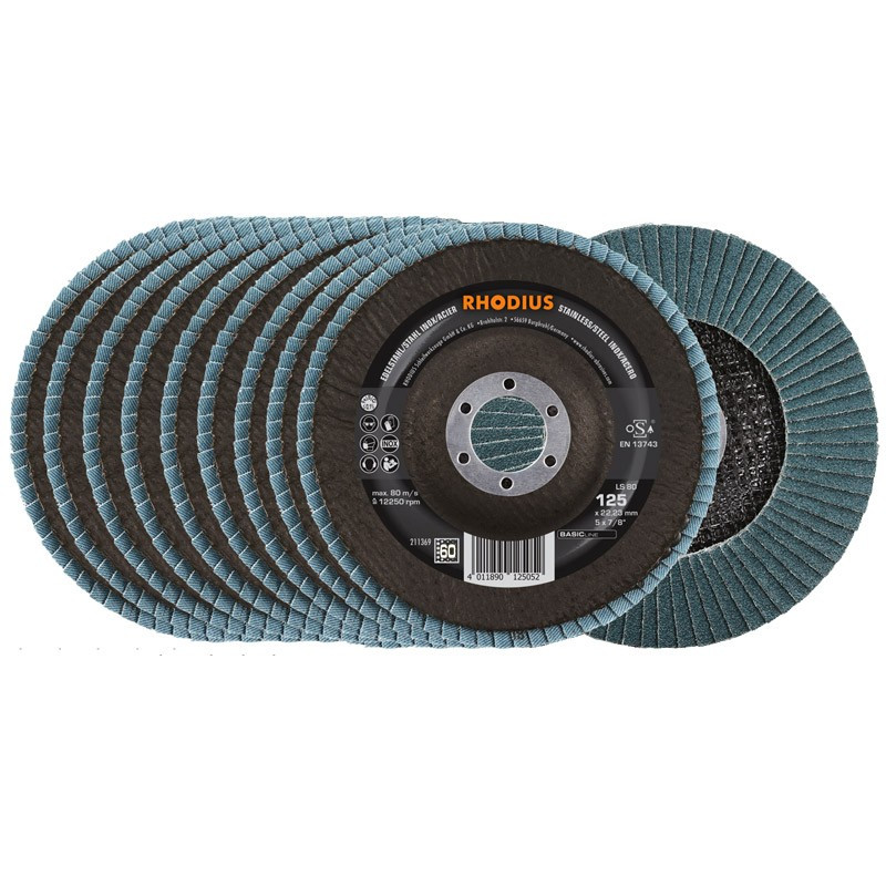 Rhodius Flapskiver 10 stk. 125 mm - korn 60