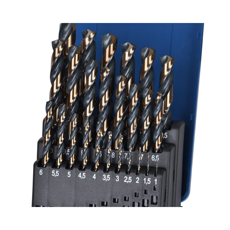HSS metalbor 25 stk 1-13 mm - bronze oxid coating