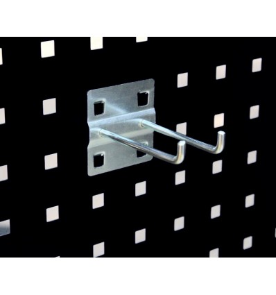 Krog - dobbelt - lang - til hulplade (10 x 10 mm) + værkstedsvogn