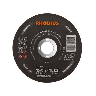 Rhodius 125x1x22,2 mm skæreskive XT80 (rustfri) 