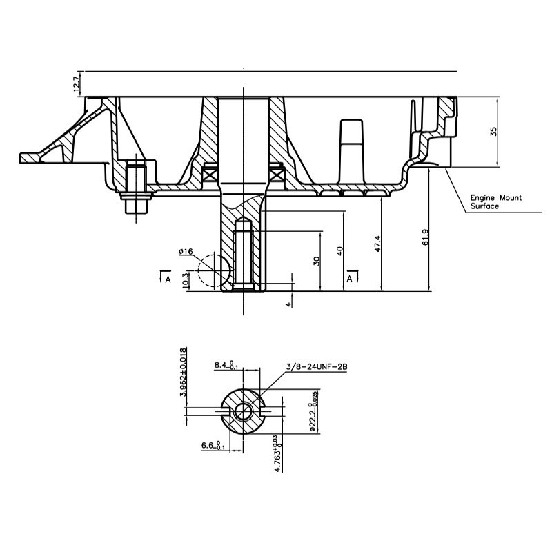 7,5 hk loncin motor med lodret aksel 22,22 x 62 mm