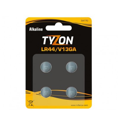4 stk. LR44 Alkaline batterier Tyzon