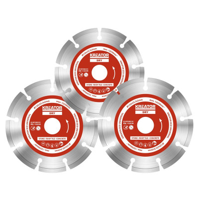 3 stk. 125 mm diamantklinger til sten