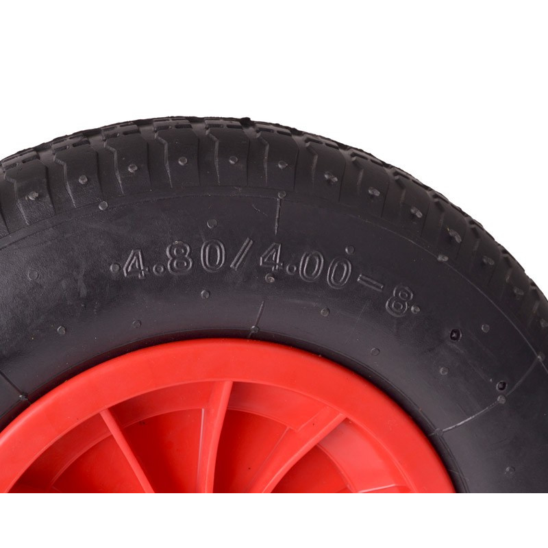 Hjul til trillebør 4.80/4.00-8 - plastikfælg -  Ø12 mm aksel
