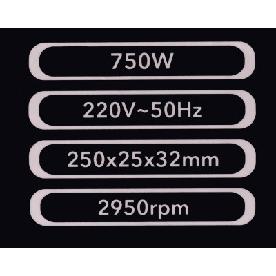 Bænksliber med 250 x 25 mm sten og 750 watt motor