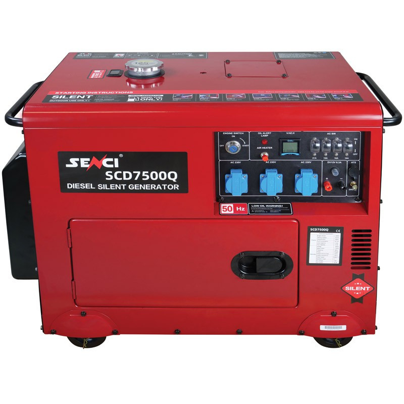Støjsvag Dieselgenerator 5.200 watt / 230 volt