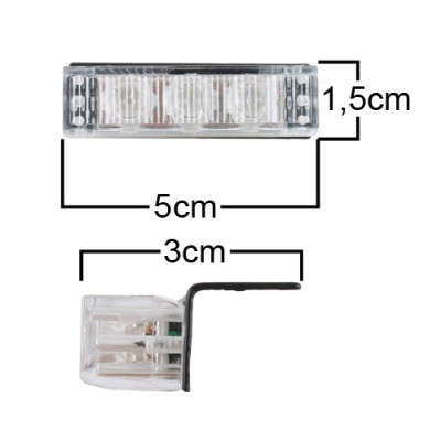 Blitzlys hvid 50x15 mm - 6 stk.