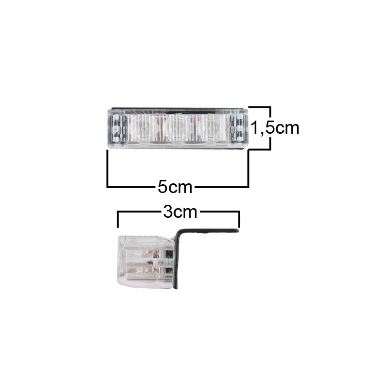Blitzlys hvid 50x15 mm - 6 stk.