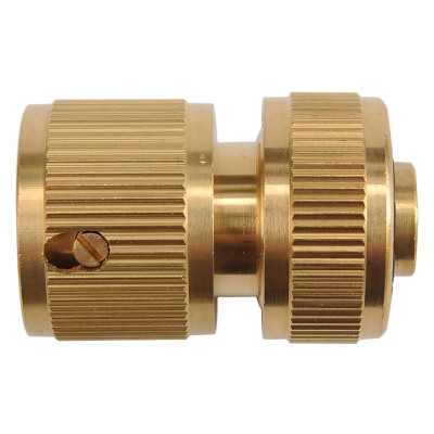 Slangemellemled med stop - 1/2'' - messing