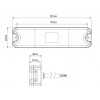Lang Baglygte med 4 funktioner - 191 x 50 mm - 12/24 volt