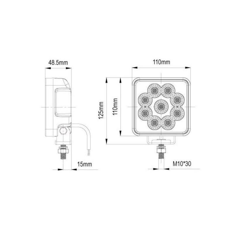 Arbejdslampe LED 54 watt - ekstra kompakt