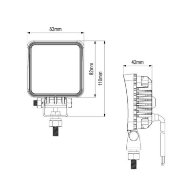 LED Arbejdslampe 16 watt - med on/off kontakt