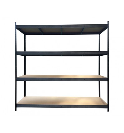 Stålreol med 4 hylder - 200 x 220 x 70 cm