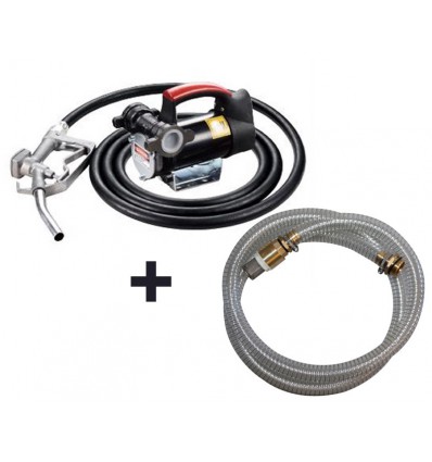 Dieselpumpe - 24 volt - med slange + håndtag