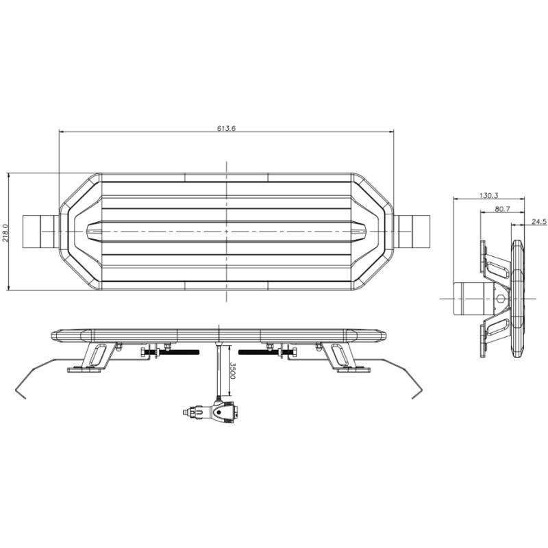 LED Lygtebro - 610 mm - gennemsigtigt cover
