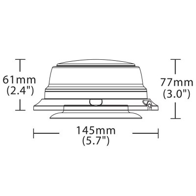 LED rotorblink / advarselsblink - 30 watt - lav model