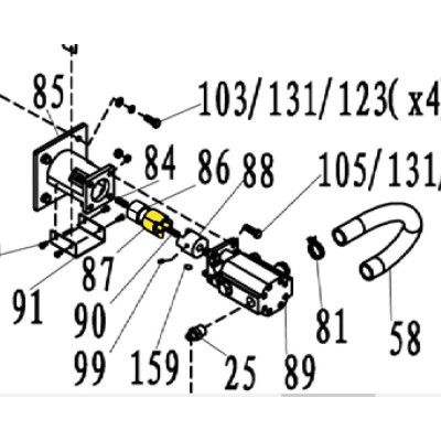 Klokobling - motordel - minigraver nr. 8008801