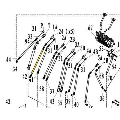 Slange til skovl cylinder - lang - til minigraver nr. 8008801