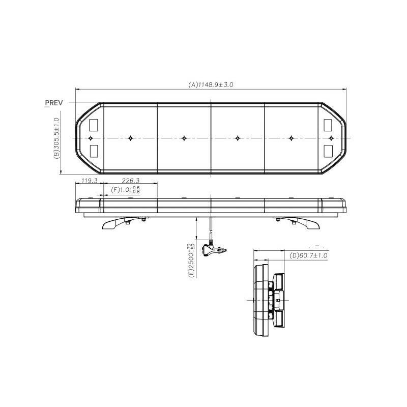 LED Lygtebro 115 cm - 75 watt - 12/24 volt