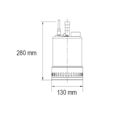 Dykpumpe med flyder + topafgang - 7.200 liter/time