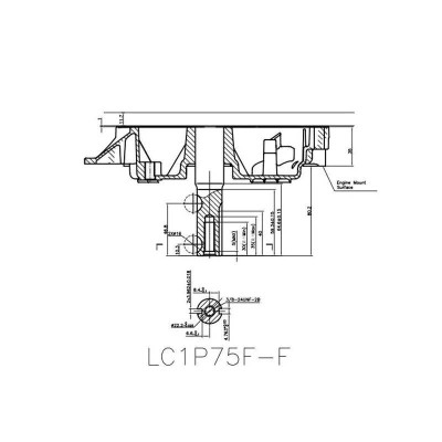 7,5 hk loncin motor - elstart + lodret aksel 22,22 x 62 / 80 mm