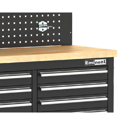 Værkstedsvogn + bord 215 cm - med lys og 230 v udtag