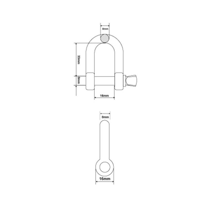 Sjækel - 8 mm - 200 kg - 2 stk.