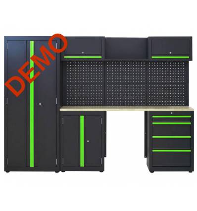 Reolsystem - 4 skabe + 4 skuffer + hulplade