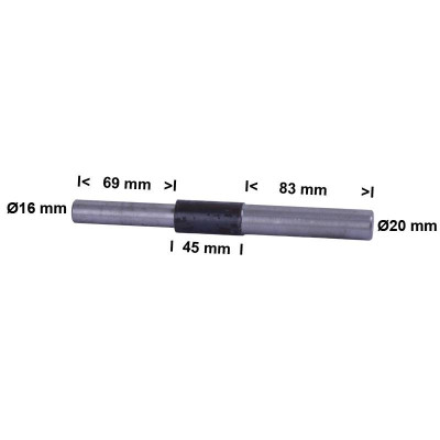 Aksler 2 stk. til pladevibrator - uden hjul