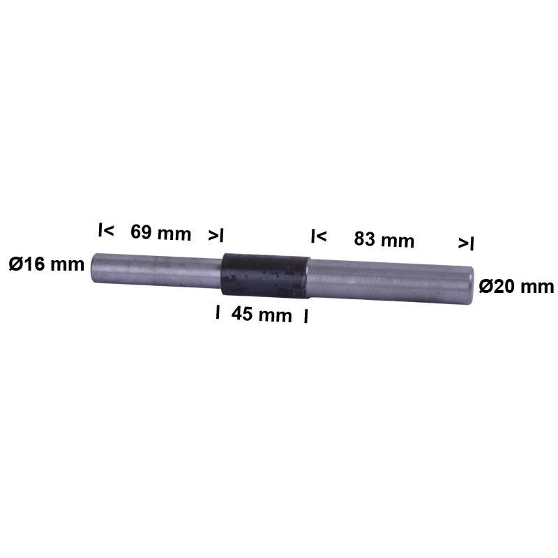 Aksler 2 stk. til pladevibrator - uden hjul