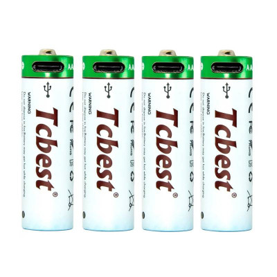 Opladelige batterier - AA - 4 stk. - USB