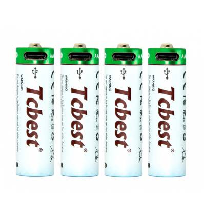 Opladelige batterier - AA - 4 stk. - USB