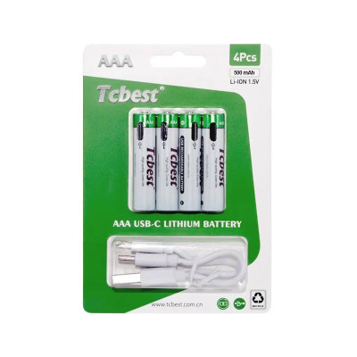 Opladelige batterier - AAA - 4 stk. - USB