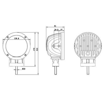 Projektør/kørelys LED 45 watt - wide