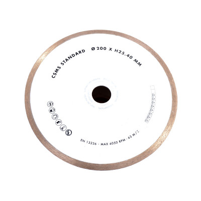 200 mm "lukket" diamantklinge 25,4 mm hul
