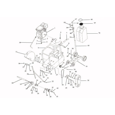 Asfaltskærer 450 mm m/13 hk Loncin motor