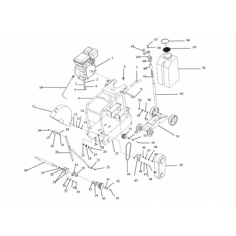 Asfaltskærer 450 mm m/13 hk Loncin motor