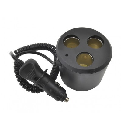 Cigarettænder stik/adapter med 3 udtag