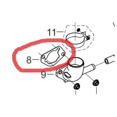 Pakning luftfilter på 13 hk Rato motor.