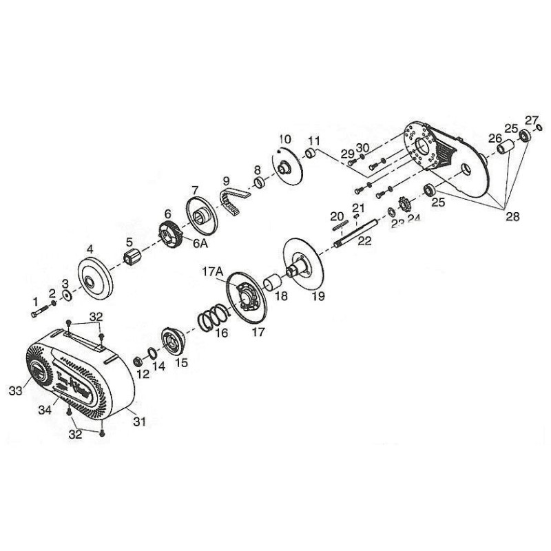 Vario kobling til go-kart (motor med 25,4 mm aksel)