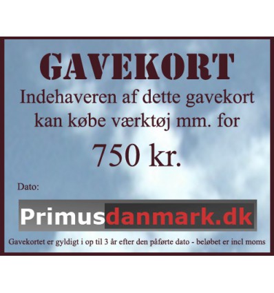 Gavekort 750 kr.