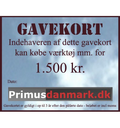 Gavekort 1.500 kr