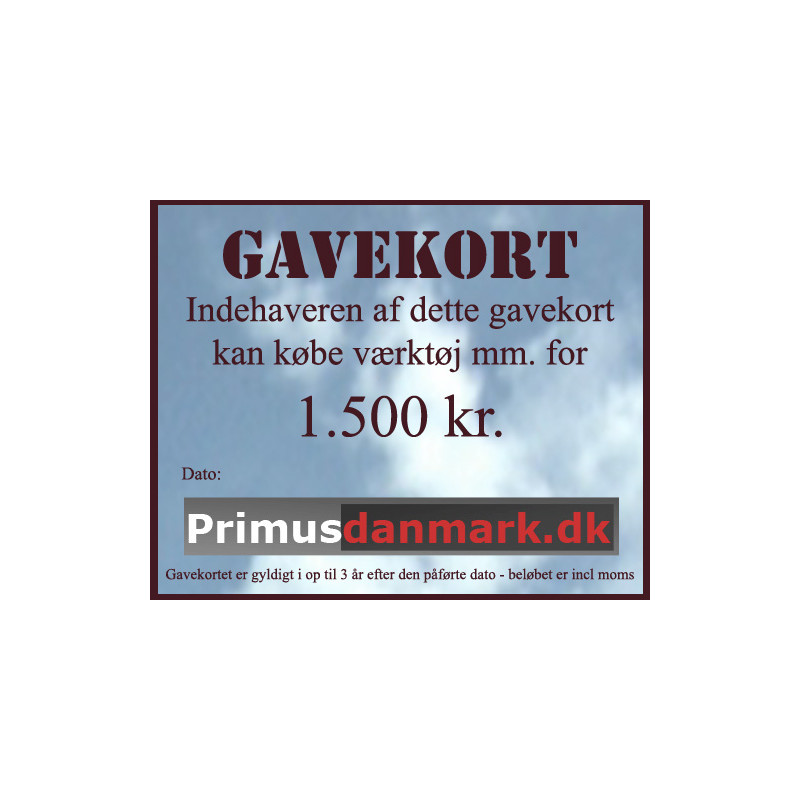 Gavekort 1.500 kr